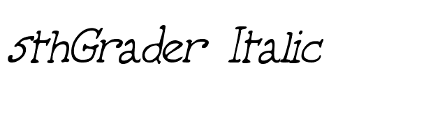 5thGrader Italic font preview