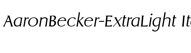 AaronBecker-ExtraLight Italic font preview