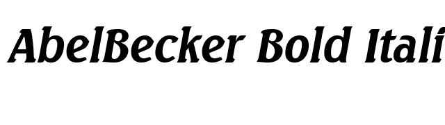 AbelBecker Bold Italic font preview