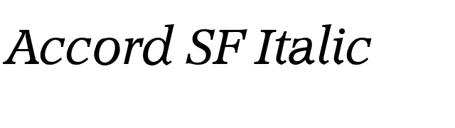 Accord SF Italic font preview