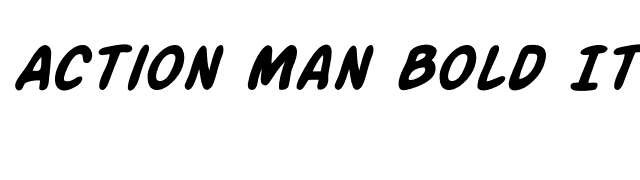Action Man Bold Italic font preview