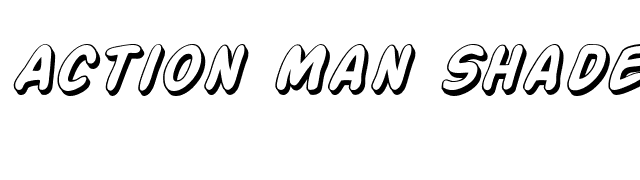 Action Man Shaded Italic font preview