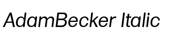 adambecker-italic font preview