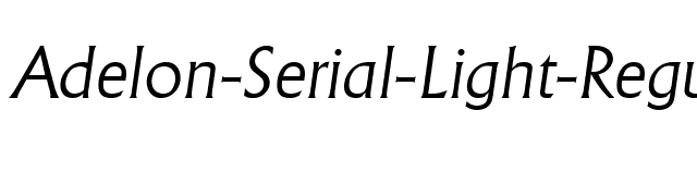 Adelon-Serial-Light-RegularItalic font preview