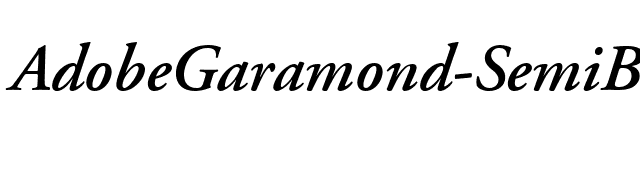 adobegaramond-semibold-italic font preview