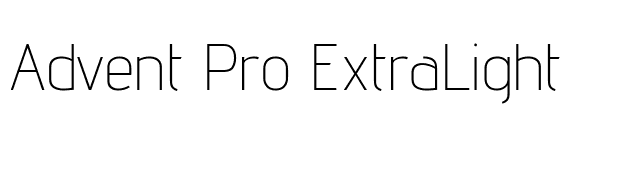 Advent Pro ExtraLight font preview