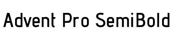 Advent Pro SemiBold font preview