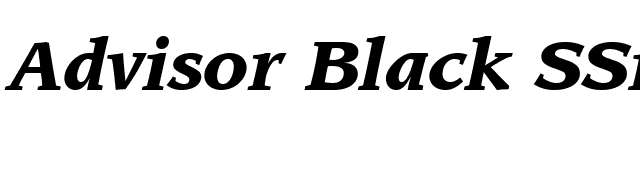 Advisor Black SSi Black Italic font preview