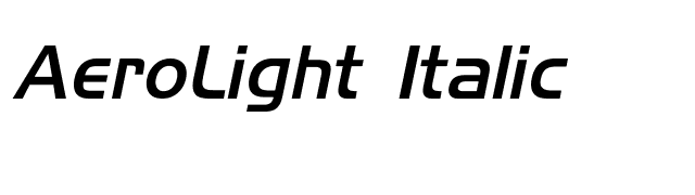 AeroLight Italic font preview