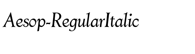 Aesop-RegularItalic font preview