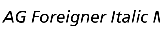 AG Foreigner Italic Medium font preview