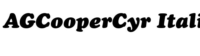 AGCooperCyr Italic font preview