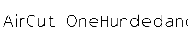 AirCut OneHundedandOne font preview