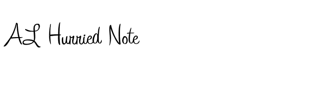 AL Hurried Note font preview