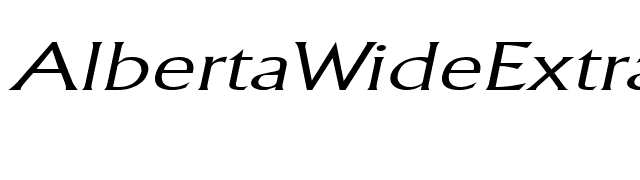 AlbertaWideExtralight Italic font preview