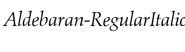 Aldebaran-RegularItalic font preview
