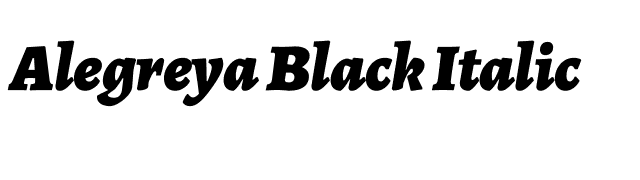 Alegreya Black Italic font preview