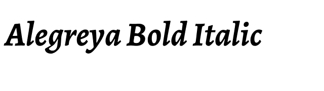 Alegreya Bold Italic font preview