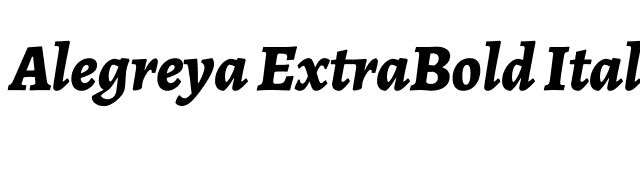 Alegreya ExtraBold Italic font preview