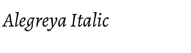 Alegreya Italic font preview