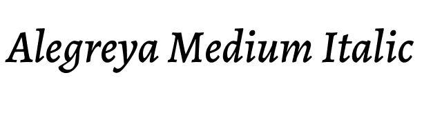 Alegreya Medium Italic font preview