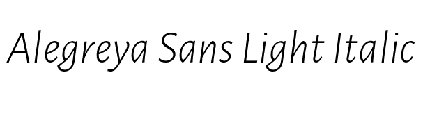 Alegreya Sans Light Italic font preview