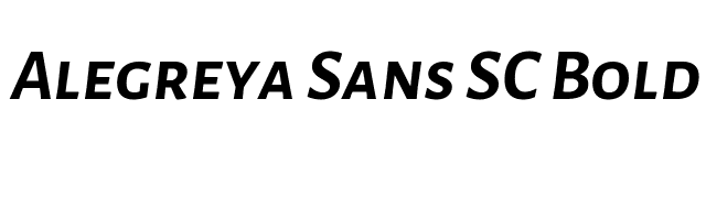 Alegreya Sans SC Bold Italic font preview