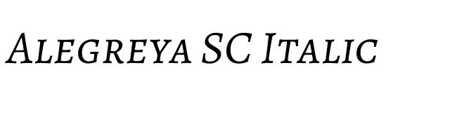 Alegreya SC Italic font preview