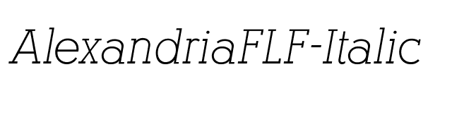 AlexandriaFLF-Italic font preview