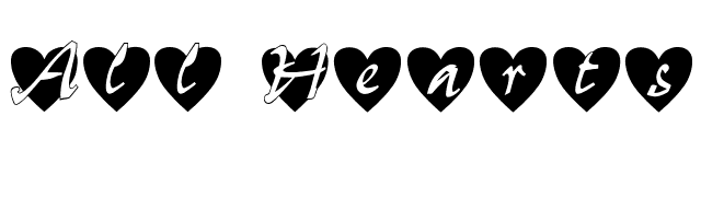 All Hearts Normal font preview