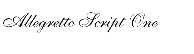 Allegretto Script One font preview