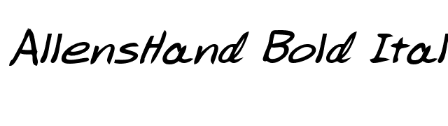 AllensHand Bold Italic font preview