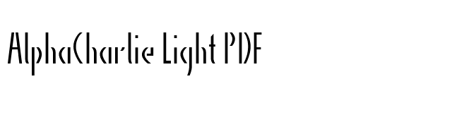AlphaCharlie Light PDF font preview