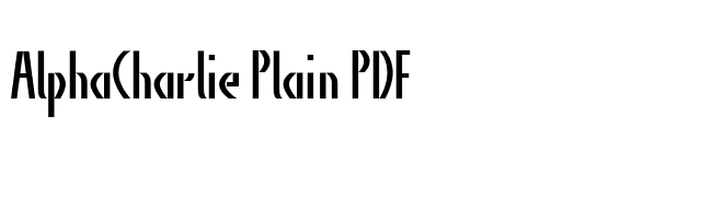 AlphaCharlie Plain PDF font preview
