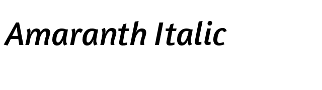 Amaranth Italic font preview
