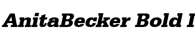 AnitaBecker Bold Italic font preview