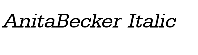AnitaBecker Italic font preview