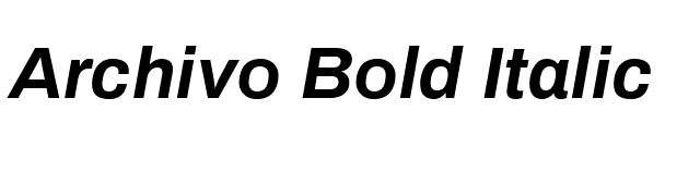 Archivo Bold Italic font preview