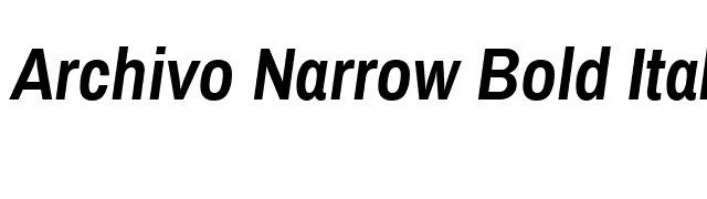 Archivo Narrow Bold Italic font preview