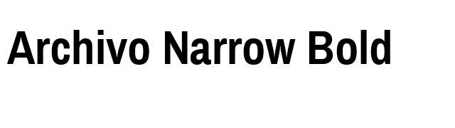 Archivo Narrow Bold font preview