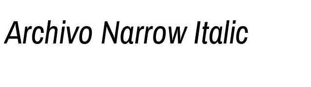 Archivo Narrow Italic font preview