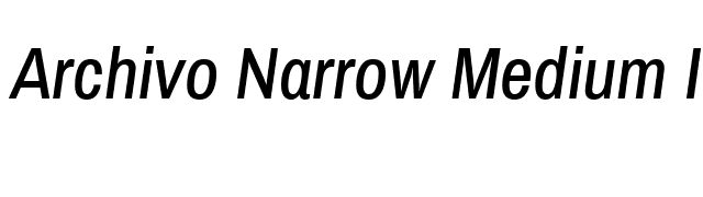 Archivo Narrow Medium Italic font preview