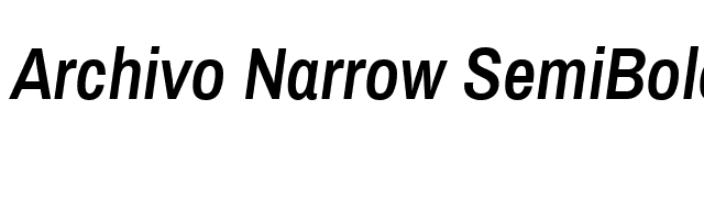 Archivo Narrow SemiBold Italic font preview