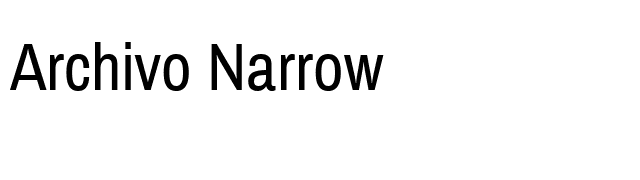 Archivo Narrow font preview