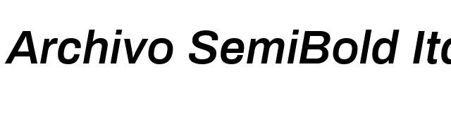 Archivo SemiBold Italic font preview