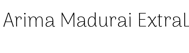Arima Madurai ExtraLight font preview
