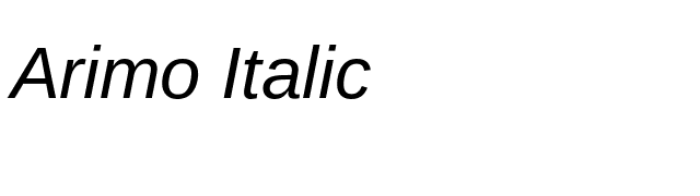 arimo-italic font preview