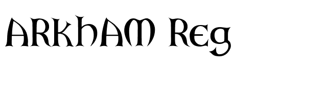ARKHAM Reg font preview
