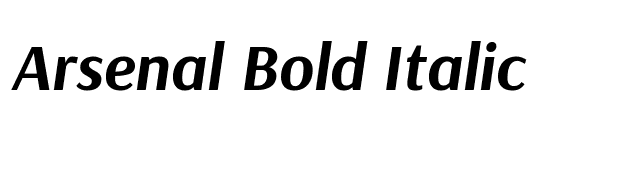 Arsenal Bold Italic font preview