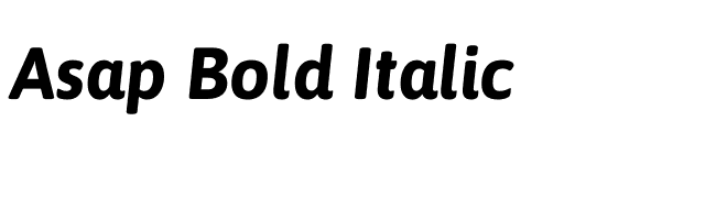 Asap Bold Italic font preview